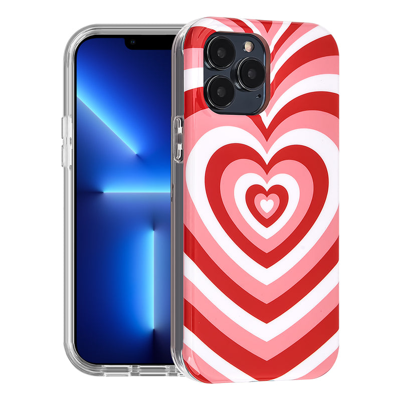 Casetify iPhone 13 Pro Max Flaming Heart Love Pattern Ultra Impact Case